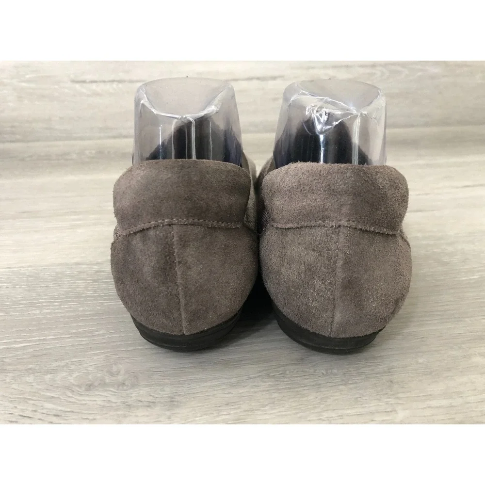 Sesto Meucci Besie Women's Loafer Brown Leather‎ 9.5 Quilted Zip Suede Comfort